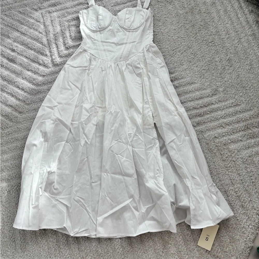 New! Women's White Summer Corsett Dress - Size Small - Picture 2 of 7